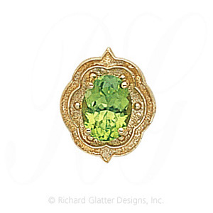 GS254 PD - 14 Karat Gold Peridot Slide 